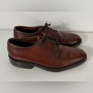 Florsheim Mens Size 7.5 D Brown Full Grain Leather Plain Toe Blucher Dress Shoes